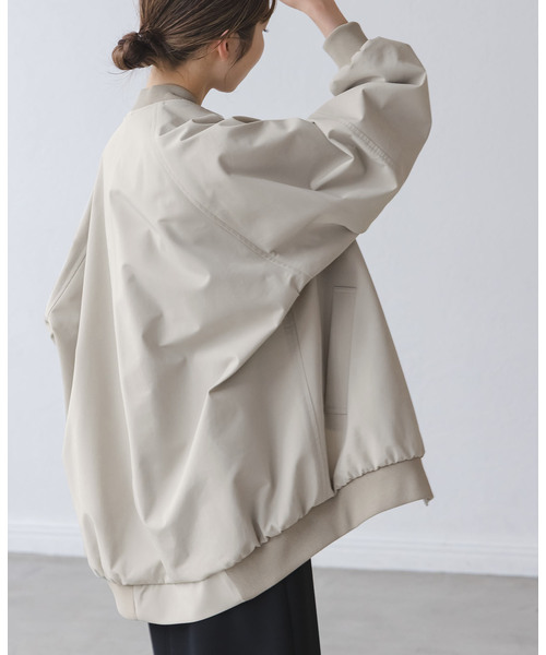 Noble（ノーブル）の「ハイツイストダブルクロスMA-1ブルゾン（MA-1・レディース・ネイビー/カーキ/アイボリー・38/36）」の6枚目の写真