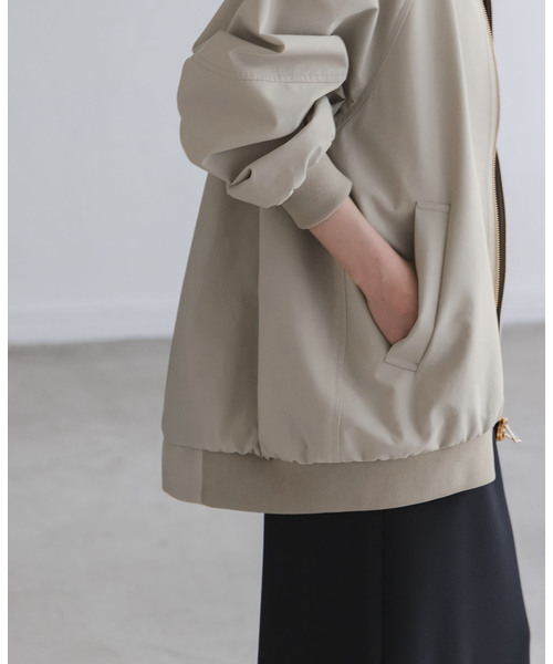 Noble（ノーブル）の「ハイツイストダブルクロスMA-1ブルゾン（MA-1・レディース・ネイビー/カーキ/アイボリー・38/36）」の9枚目の写真