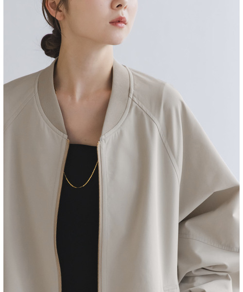 Noble（ノーブル）の「ハイツイストダブルクロスMA-1ブルゾン（MA-1・レディース・ネイビー/カーキ/アイボリー・38/36）」の10枚目の写真