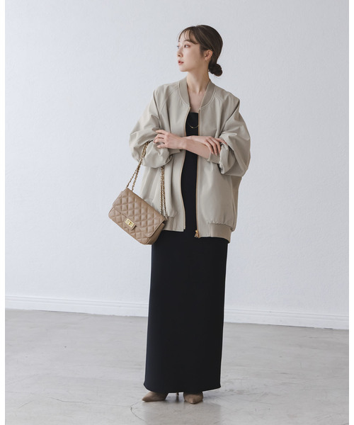 Noble（ノーブル）の「ハイツイストダブルクロスMA-1ブルゾン（MA-1・レディース・ネイビー/カーキ/アイボリー・38/36）」の11枚目の写真