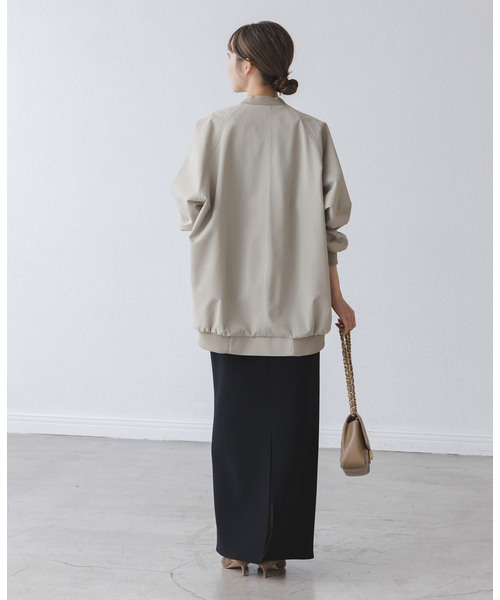 Noble（ノーブル）の「ハイツイストダブルクロスMA-1ブルゾン（MA-1・レディース・ネイビー/カーキ/アイボリー・38/36）」の12枚目の写真