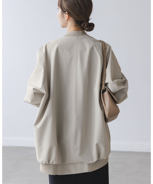 Noble（ノーブル）の「ハイツイストダブルクロスMA-1ブルゾン（MA-1・レディース・ネイビー/カーキ/アイボリー・38/36）」の15枚目の写真