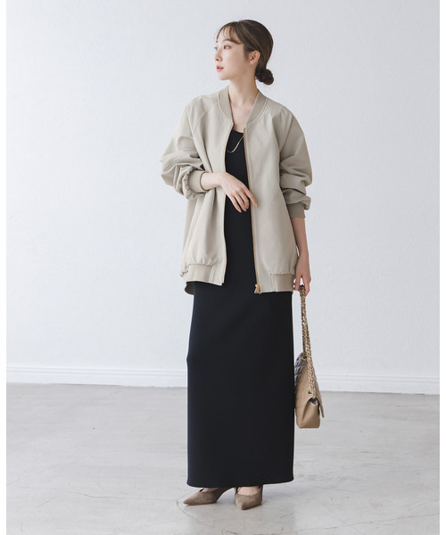 Noble（ノーブル）の「ハイツイストダブルクロスMA-1ブルゾン（MA-1・レディース・ネイビー/カーキ/アイボリー・38/36）」の16枚目の写真