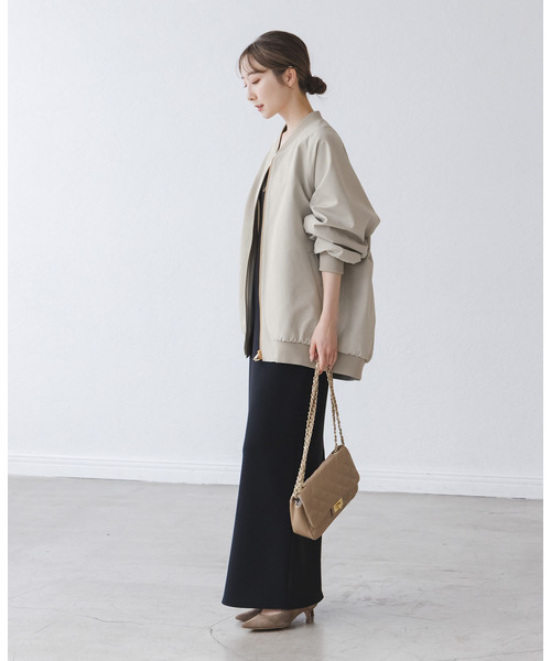 Noble（ノーブル）の「ハイツイストダブルクロスMA-1ブルゾン（MA-1・レディース・ネイビー/カーキ/アイボリー・38/36）」の17枚目の写真