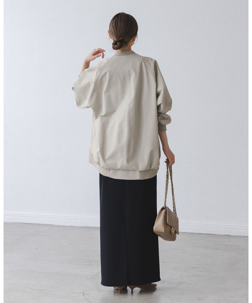 Noble（ノーブル）の「ハイツイストダブルクロスMA-1ブルゾン（MA-1・レディース・ネイビー/カーキ/アイボリー・38/36）」の18枚目の写真