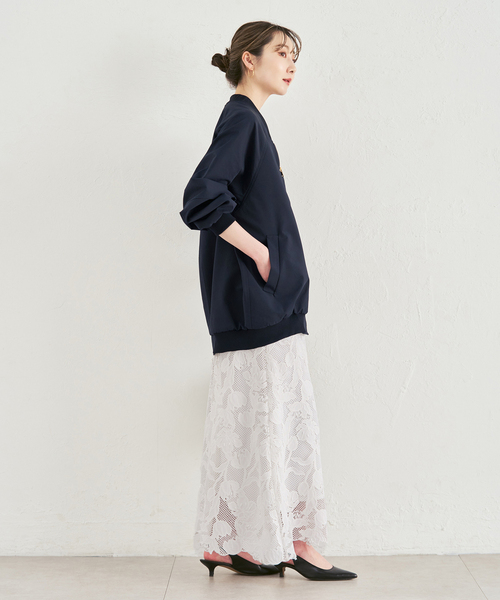 Noble（ノーブル）の「ハイツイストダブルクロスMA-1ブルゾン（MA-1・レディース・ネイビー/カーキ/アイボリー・38/36）」の22枚目の写真