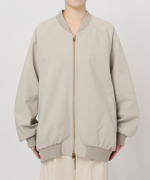 Noble（ノーブル）の「ハイツイストダブルクロスMA-1ブルゾン（MA-1・レディース・ネイビー/カーキ/アイボリー・38/36）」の4枚目の写真