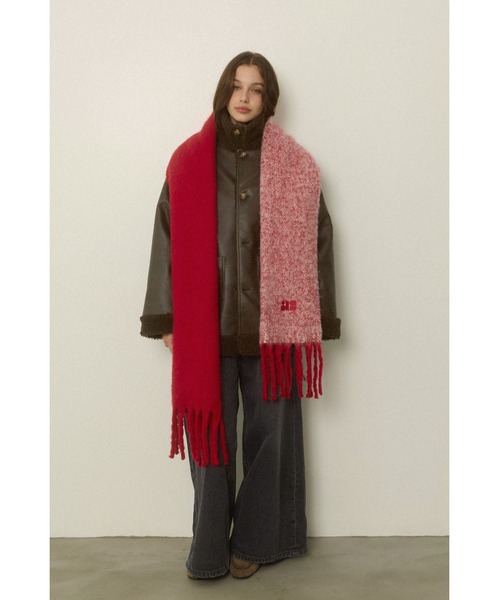 ALEXIA STAM(アリシアスタン)の「Logo Scarf /ASロゴマフラー(マフラー・レディース・レッド/グレー/ブラック・FREE)」の10枚目の写真