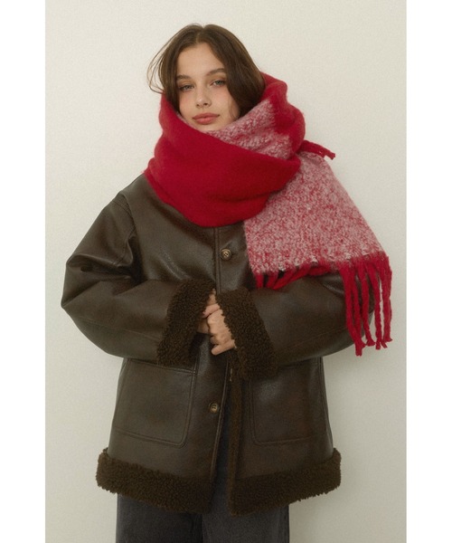 ALEXIA STAM(アリシアスタン)の「Logo Scarf /ASロゴマフラー(マフラー・レディース・レッド/グレー/ブラック・FREE)」の12枚目の写真