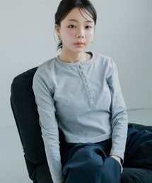 Petitjo | 小さいサイズ ヘンリーネックロングスリーブT 低身長さん・小柄女性(Tシャツ/カットソー)