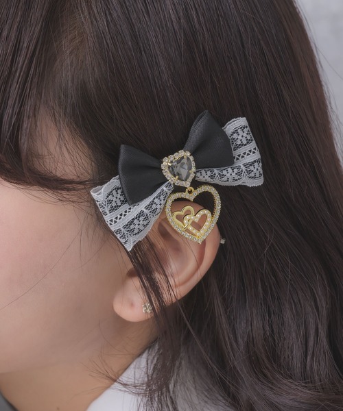 ROJITA（ロジータ）の「ジュエルハートリボンクリップセット（バレッタ/ヘアクリップ・レディース・ブラック/ボルドー/ピンク/ホワイト/その他2・FREE）」の12枚目の写真