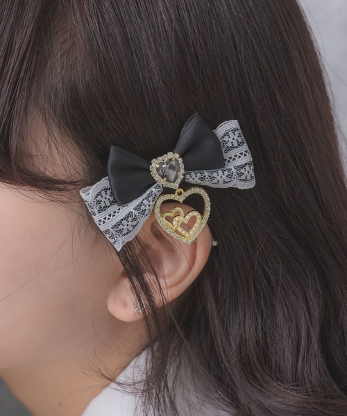 ROJITA（ロジータ）の「ジュエルハートリボンクリップセット（バレッタ/ヘアクリップ・レディース・ブラック/ボルドー/ピンク/ホワイト/その他2・FREE）」の13枚目の写真
