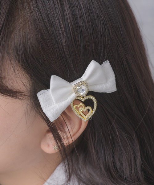 ROJITA（ロジータ）の「ジュエルハートリボンクリップセット（バレッタ/ヘアクリップ・レディース・ブラック/ボルドー/ピンク/ホワイト/その他2・FREE）」の14枚目の写真
