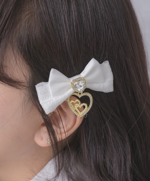 ROJITA（ロジータ）の「ジュエルハートリボンクリップセット（バレッタ/ヘアクリップ・レディース・ブラック/ボルドー/ピンク/ホワイト/その他2・FREE）」の15枚目の写真