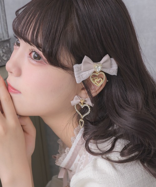 ROJITA（ロジータ）の「ジュエルハートリボンクリップセット（バレッタ/ヘアクリップ・レディース・ブラック/ボルドー/ピンク/ホワイト/その他2・FREE）」の16枚目の写真
