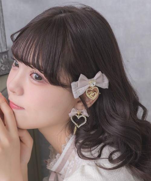 ROJITA（ロジータ）の「ジュエルハートリボンクリップセット（バレッタ/ヘアクリップ・レディース・ブラック/ボルドー/ピンク/ホワイト/その他2・FREE）」の17枚目の写真