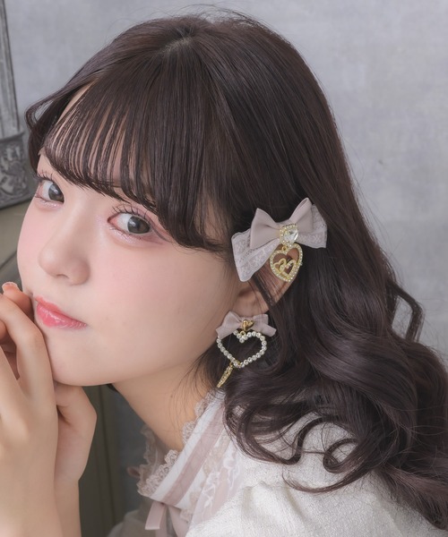 ROJITA（ロジータ）の「ジュエルハートリボンクリップセット（バレッタ/ヘアクリップ・レディース・ブラック/ボルドー/ピンク/ホワイト/その他2・FREE）」の18枚目の写真