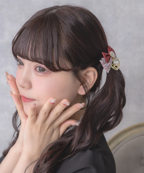 ROJITA（ロジータ）の「ジュエルハートリボンクリップセット（バレッタ/ヘアクリップ・レディース・ブラック/ボルドー/ピンク/ホワイト/その他2・FREE）」の19枚目の写真