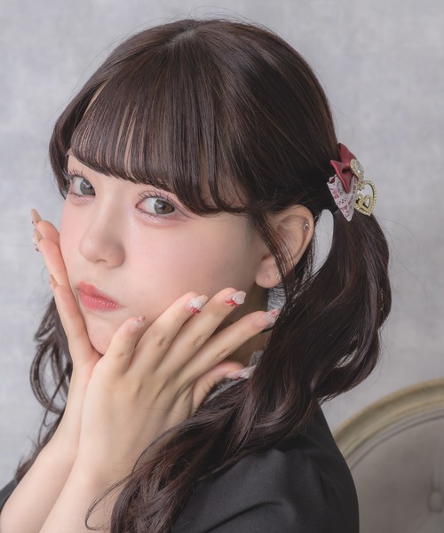 ROJITA（ロジータ）の「ジュエルハートリボンクリップセット（バレッタ/ヘアクリップ・レディース・ブラック/ボルドー/ピンク/ホワイト/その他2・FREE）」の20枚目の写真
