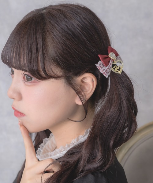 ROJITA（ロジータ）の「ジュエルハートリボンクリップセット（バレッタ/ヘアクリップ・レディース・ブラック/ボルドー/ピンク/ホワイト/その他2・FREE）」の21枚目の写真