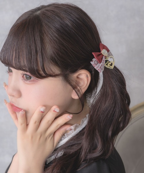 ROJITA（ロジータ）の「ジュエルハートリボンクリップセット（バレッタ/ヘアクリップ・レディース・ブラック/ボルドー/ピンク/ホワイト/その他2・FREE）」の22枚目の写真