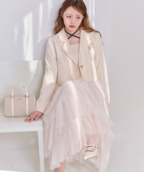 one after another NICE CLAUP（ワンアフターアナザーナイスクラップ）の「【今すぐお届け！/WEB限定】ティアードフリルキャミワンピース（ワンピース・レディース・チャコールグレー/アイボリー/ドット/ミント・FREE）」の12枚目の写真