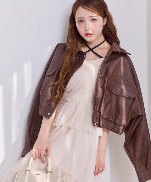 one after another NICE CLAUP（ワンアフターアナザーナイスクラップ）の「【今すぐお届け！/WEB限定】ティアードフリルキャミワンピース（ワンピース・レディース・チャコールグレー/アイボリー/ドット/ミント・FREE）」の14枚目の写真