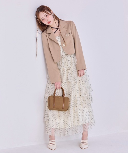 one after another NICE CLAUP（ワンアフターアナザーナイスクラップ）の「【今すぐお届け！/WEB限定】ティアードフリルキャミワンピース（ワンピース・レディース・チャコールグレー/アイボリー/ドット/ミント・FREE）」の20枚目の写真