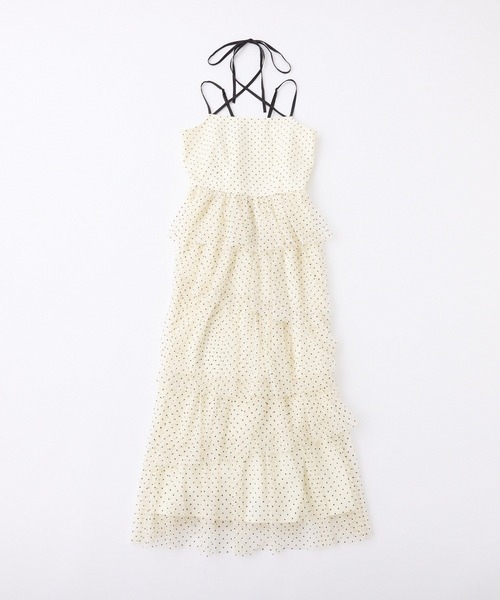one after another NICE CLAUP（ワンアフターアナザーナイスクラップ）の「【今すぐお届け！/WEB限定】ティアードフリルキャミワンピース（ワンピース・レディース・チャコールグレー/アイボリー/ドット/ミント・FREE）」の22枚目の写真