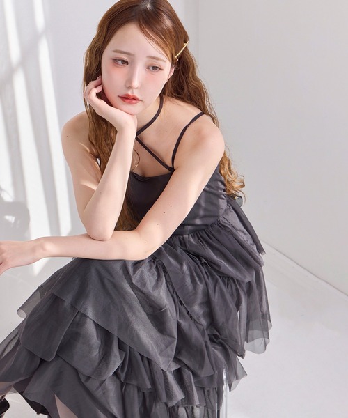 セール】【WEB限定】ティアードフリルキャミワンピース（ワンピース