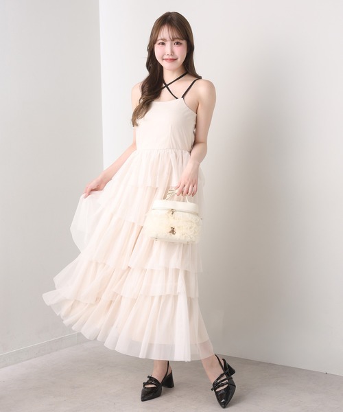 ✨カリーナ様CHANEL✨ティアードフリルワンピース 40　 着丈約80㌢ セール】【今すぐお届け！/WEB限定】ティアードフリルキャミワンピース