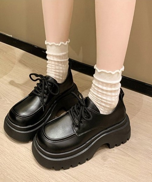 Miniministore(ミニミニストア)の「厚底ローファー トラックソール シューズ(ローファー・レディース・ブラウン/ブラック・23.0cm/22.5cm/24.5cm/24.0cm/23.5cm)」の1枚目の写真