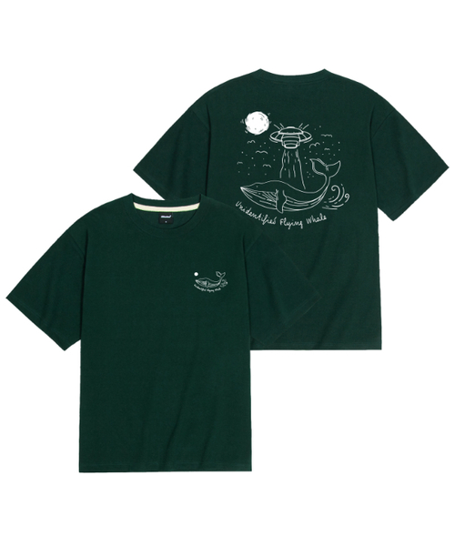 OKSTAR(オクスター)の「クールコットンオーバーサイズ宇宙船クジラ半袖Tシャツ(Tシャツ/カットソー・レディース・ホワイト/ブラック/ダークグリーン/クリーム・SMALL/2XL/MEDIUM/LARGE/X-LARGE)」の4枚目の写真