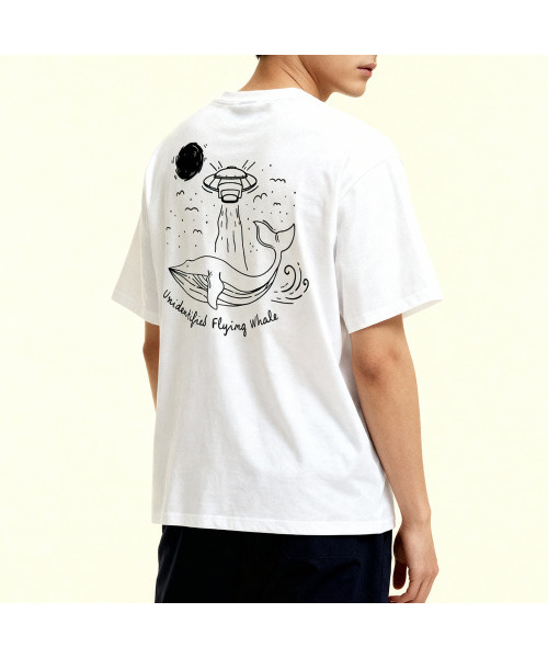 OKSTAR(オクスター)の「クールコットンオーバーサイズ宇宙船クジラ半袖Tシャツ(Tシャツ/カットソー・レディース・ホワイト/ブラック/ダークグリーン/クリーム・SMALL/2XL/MEDIUM/LARGE/X-LARGE)」の5枚目の写真
