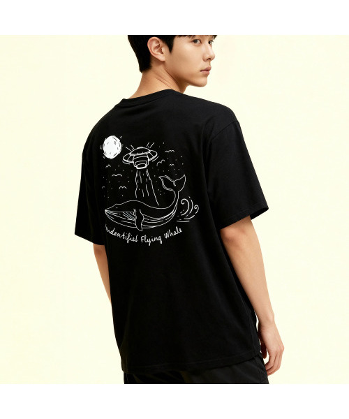 OKSTAR(オクスター)の「クールコットンオーバーサイズ宇宙船クジラ半袖Tシャツ(Tシャツ/カットソー・レディース・ホワイト/ブラック/ダークグリーン/クリーム・SMALL/2XL/MEDIUM/LARGE/X-LARGE)」の6枚目の写真