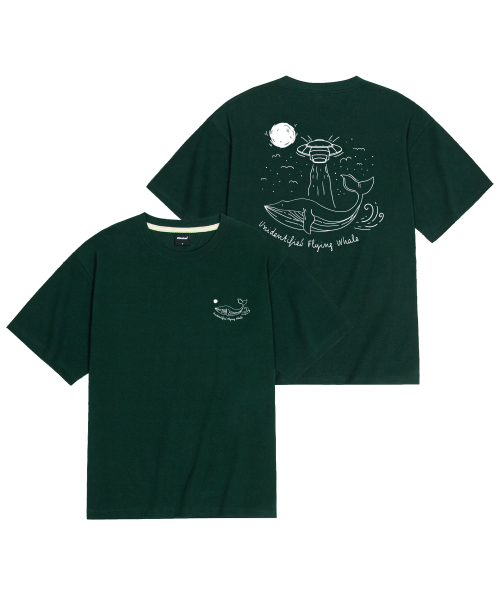 OKSTAR(オクスター)の「クールコットンオーバーサイズ宇宙船クジラ半袖Tシャツ(Tシャツ/カットソー・レディース・ホワイト/ブラック/ダークグリーン/クリーム・SMALL/2XL/MEDIUM/LARGE/X-LARGE)」の8枚目の写真