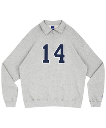 14 HALF ZIP-UP (MELANGE GREY)