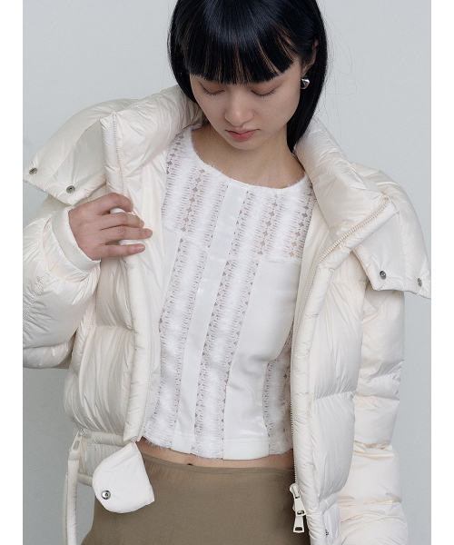 MAKE A TOAST(メイクアトースト)の「レースジャージミックストップ アイボリー MBEFTO014IV(Tシャツ/カットソー・レディース・アイボリー・SMALL/MEDIUM)」の5枚目の写真