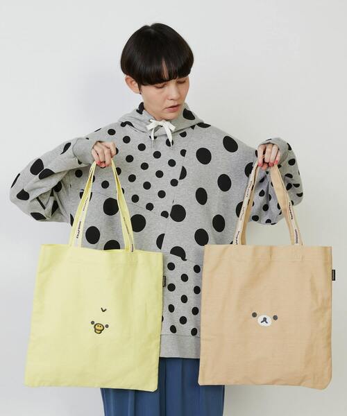 FRAPBOIS（フラボア）の「Rilakkuma ロゴトート（トートバッグ・レディース・ベージュ/イエロー・FREE）」の9枚目の写真
