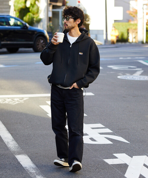 FREAK'S STORE（フリークスストア）の「ビッグシルエット スピンドル ダンボール ワンポイントロゴ スウェット ジップアップ パーカー（パーカー・メンズ・ワインレッド/ブラウン/ブラック/チャコールグレー/ライトグレー/オリーブ/ベージュ・MEDIUM/SMALL/LARGE）」の12枚目の写真