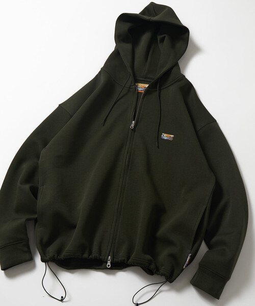 FREAK'S STORE（フリークスストア）の「ビッグシルエット スピンドル ダンボール ワンポイントロゴ スウェット ジップアップ パーカー（パーカー・メンズ・ワインレッド/ブラウン/ブラック/チャコールグレー/ライトグレー/オリーブ/ベージュ・MEDIUM/SMALL/LARGE）」の18枚目の写真