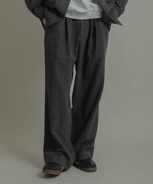 SENSE OF PLACE by URBAN RESEARCH（センスオブプレイスバイアーバンリサーチ）の「スライバーライクヘリンボーンワイドパンツ（その他パンツ・メンズ・チャコールグレー/ブラウン・MEDIUM/LARGE）」の17枚目の写真