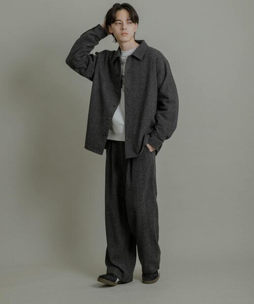 SENSE OF PLACE by URBAN RESEARCH（センスオブプレイスバイアーバンリサーチ）の「スライバーライクヘリンボーンワイドパンツ（その他パンツ・メンズ・チャコールグレー/ブラウン・MEDIUM/LARGE）」の21枚目の写真