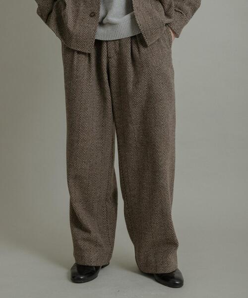 SENSE OF PLACE by URBAN RESEARCH（センスオブプレイスバイアーバンリサーチ）の「スライバーライクヘリンボーンワイドパンツ（スラックス・メンズ・チャコールグレー/ブラウン・MEDIUM/LARGE）」の11枚目の写真