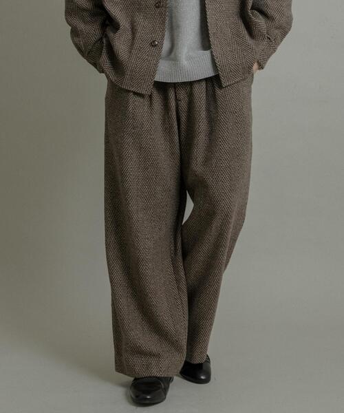SENSE OF PLACE by URBAN RESEARCH（センスオブプレイスバイアーバンリサーチ）の「スライバーライクヘリンボーンワイドパンツ（スラックス・メンズ・チャコールグレー/ブラウン・MEDIUM/LARGE）」の12枚目の写真