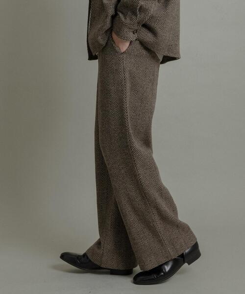 SENSE OF PLACE by URBAN RESEARCH（センスオブプレイスバイアーバンリサーチ）の「スライバーライクヘリンボーンワイドパンツ（スラックス・メンズ・チャコールグレー/ブラウン・MEDIUM/LARGE）」の14枚目の写真