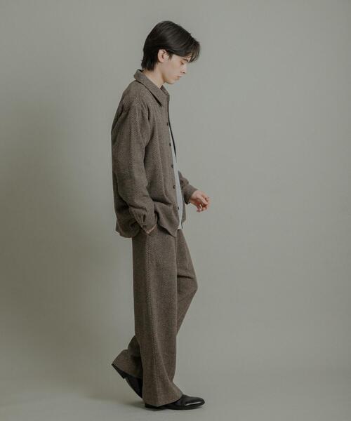 SENSE OF PLACE by URBAN RESEARCH（センスオブプレイスバイアーバンリサーチ）の「スライバーライクヘリンボーンワイドパンツ（スラックス・メンズ・チャコールグレー/ブラウン・MEDIUM/LARGE）」の5枚目の写真