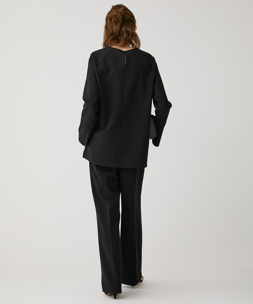 VERMEIL par iena（ヴェルメイユパーイエナ）の「《追加》ダブルクロスストレッチ T-ブラウス（シャツ/ブラウス・レディース・ブラック/ホワイト・FREE）」の8枚目の写真