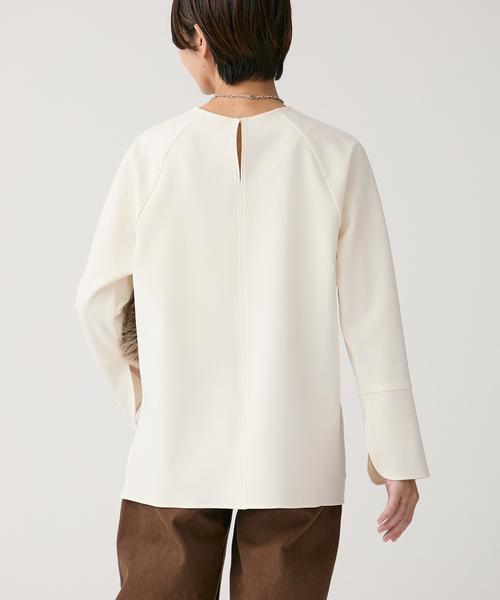 VERMEIL par iena（ヴェルメイユパーイエナ）の「《追加》ダブルクロスストレッチ T-ブラウス（シャツ/ブラウス・レディース・ブラック/ホワイト・FREE）」の16枚目の写真