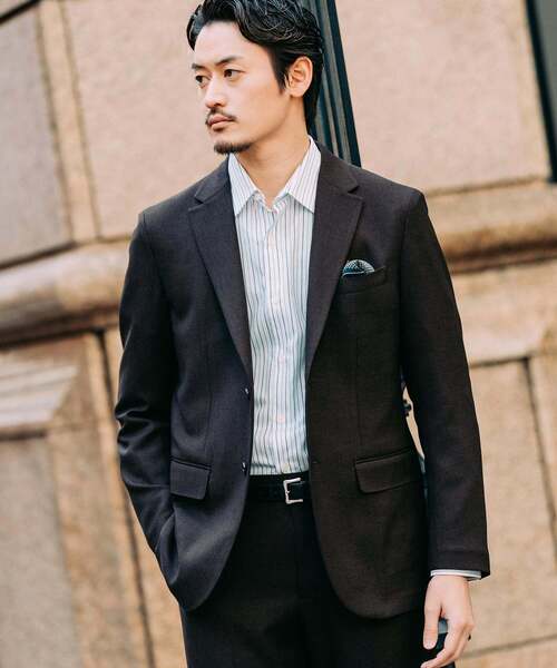 EDIFICE(エディフィス)の「ラフ ツイル2ボタン ジャケット【セットアップ着用可】(テーラードジャケット・メンズ・ブラック/ブラウン/ベージュ・X-LARGE/LARGE/MEDIUM/SMALL)」の13枚目の写真